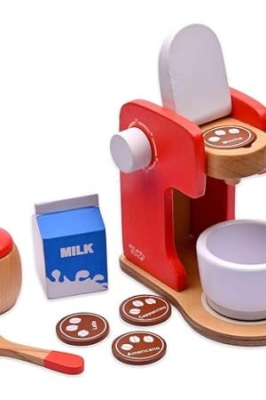 Nesta Toys Wooden Kitchen Toy | Bread Pop-up Toaster & Coffee Maker | 20 Pcs Pretend Play Set | Realistic Accessories | BIS Certified | Handmade in India