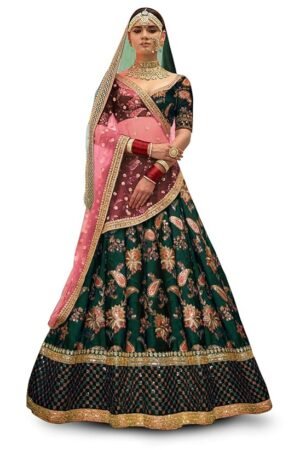 Women's Silk Semi-Stitched Lehenga Choli
