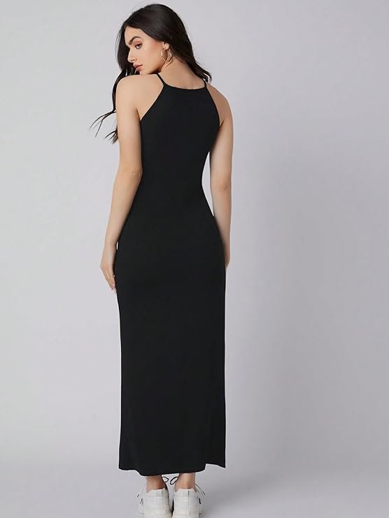 Black Sleeveless Bodycon Maxi Dress for Women | Elegant Casual, Party & Evening Wear Dress - Image 2