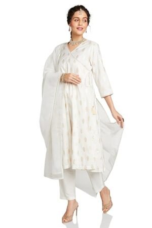 White Embroidered Kurta Pant Set with Dupatta | Elegant Festive & Ethnic Wear for Women