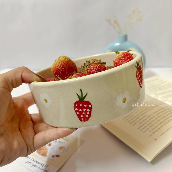 Ceramic Bowl for Soup, Salad, Smoothies | Dishwasher & Microwave Safe | Cute Aesthetic Pinterest Bowl - Image 5