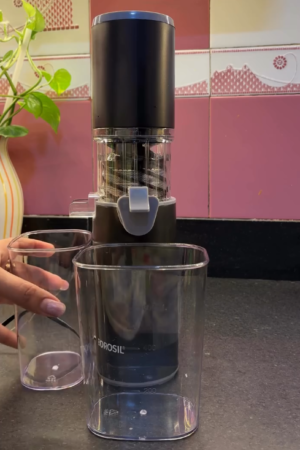 Borosil Electric Cold Press Juicer Machine | Slow Juicer for Fresh Fruit & Vegetable Juice